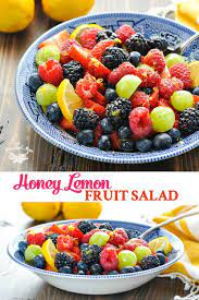 This Fresh Fruit Salad Recipe With Honey Lemon Dressing Is The Perfect Healthy Side Dish For Any Bru Dressing For Fruit Salad Honey Recipes Fruit Salad Recipes