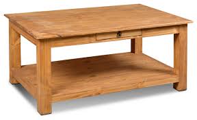 There are lots of ways to finish solid pine doors and these depend on whether the wood is to be stained or clear finished. Rustic Solid Pine Wood 1 Drawer Coffee Table With Natural Finish Rustic Coffee Tables By Crafters And Weavers Houzz