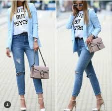 Light Blue Blazer Neutral And Classy Outfits For Women Just Trendy Girls Blue Blazer Outfit Blazer Outfits Blue Blazer Women