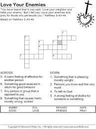 Each printable highlights a word that starts. Love Your Enemies Crossword Sermons4kids