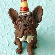 French Bulldog With Party Hat Sculpture Etsy French Bulldog Party Hats Pup