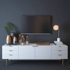 West Elm Audrey Media Console 3d Model Download Cgsouq Com West Elm Living Room West Elm Console Media Console Table