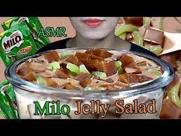 Asmr Recipe Milo Jelly Salad Dessert Ngayong Summer Youtube In 2021 Jelly Salad Recipes Desserts