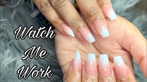 1 creating the pink and white acrylics. How To Easy Ombre Nude Pink And White Acrylic Nails Beginners Acrylic Nails Tutorial Youtube