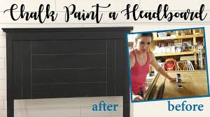 Pick the color of the chalk paint, and with the use of chalk paintbrush, apply it to the furniture. Work With Me Chalk Painting A Headboard Black Youtube