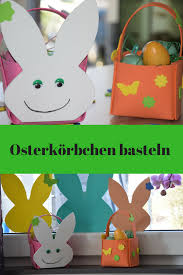 Osterkorbchen Aus Moosgummi Basteln Easter Basket With Craft Foam Osternest Basteln Ostern Basteln Mit Kindern Osterkorbchen Basteln Mit Kindern
