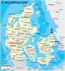 Denmark on a world wall map: Denmark Maps Facts World Atlas