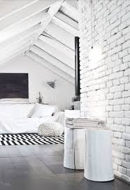 Black And White Bricks Wall Design Black And White Color Scheme Poshhome Info White Interior White Brick Walls Home