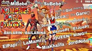Los Mejores Nombres Para Duos En Free Fire Youtube