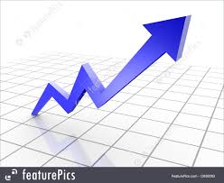 Abstract Forms Business Graph 3d Rendered Conceptual Arrow Chart On Grid