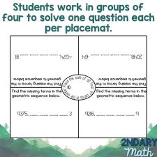 Pin On Placemat Activities 2ndary Math Tpt