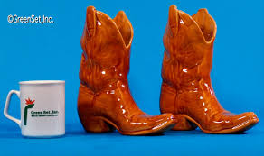 Italy ceramic decor boot shoe flower pot garden planter 7 x 7.25 x 5. Cowboy Boot Planters In Ceramic Pots