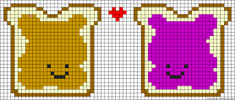 peanut butter and jelly haha perler bead pattern or cross