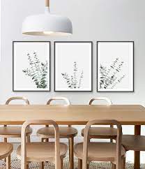 Botanical Eucalyptus Leaves Gallery Wall Frame Set Of 3 Prints Etsy In 2021 Dinning Room Wall Decor Dining Wall Decor Dining Room Gallery Wall
