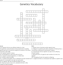 Genetics Crossword Puzzle Wordmint