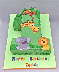 Boy Jungle Themed Birthday Party For 2 Year Old Jungle Number 1 Cake Number 1 Cake Boys 1st Birthday Cake Jungle Theme Cakes