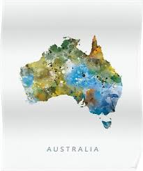 Australia Poster By Monnprint Australia Art Print Map Art Australia Map