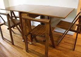 Mid Century Modern Gateleg Dining Table And Folding Chairs Kitchen Table Settings Modern Kitchen Tables Foldable Dining Table