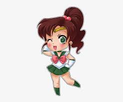 In sailor moon crystal, sailors mercury, mars, jupiter and venus all cry when the four generals were destroyed by queen metalia's death. Sailor Jupiter Chibi Sailor Jupiter Sailor Moon Character Sailor Moon Jupiter Chibi Free Transparent Png Download Pngkey
