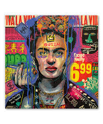 Tableau déco Frida Kahlo Peace Street Art
