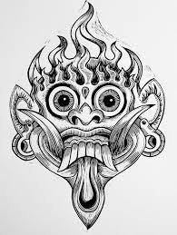 Are you searching for ukiran bali png images or vector? Bali Mask Sketsa Tato Tato Bunga Seni Tradisional