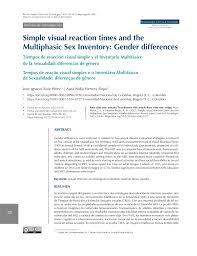 PDF) tiempos de reacción visuales simples e Inventario Multifásico de la  Sexualidad: diferencias de género