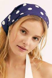 Dot Print Triangle Bandana Hair Scarf Styles Scarf Hairstyles Headband Hairstyles