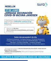 Al ya existente megapunto de vacunación vehicular en el centro comercial viva, de envigado, se sumó uno nuevo en las instalaciones del centro recreativo tutucán comfama, de rionegro, que. Eps Sura Medellin Este 27 De Junio Podras Vacunarte Facebook