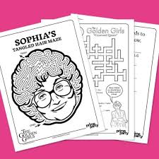 Golden Girls Activity Sheets Activities For Girls Golden Girls Theme Golden Girls