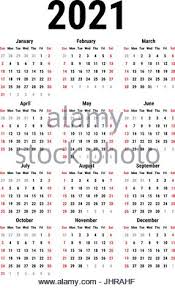 Just click print right from your browser. Calendar For 2021 Stock Vector Image Art Alamy