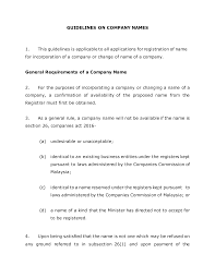 Malaysia new company act 2016. Https Www Ssm Com My Pages Legal Framework Pdf 20tab 202 Guidelines On Names Pdf