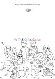 Learn about colors and their names with these simple free printable color flash cards. Teddy Bears Picnic Colouring Card