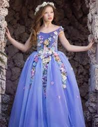 Off Shoulder Birthday Party Dresses For Adults Pale Purple Flower Girls Dress For Weddings Off Shoulder Colorful 3d Hand Made Flowers Girls Pageant Girls Pageant Dresses Flower Girl Dresses Pageant Dresses
