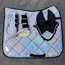 Holographic Saddle Pad Set Saddle Pads Brushing Boots Dressage Saddle Pad