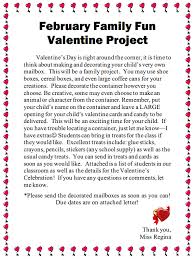 February Family Fun Valentine Project Letter To Parents About Valentine Mailboxes Kindergarten Valentines Preschool Valentines Valentines Letter