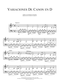 Pachelbel's canon in d, performed on original instruments from the time of pachelbel by the early music ensemble voices of music. Free Sheet Music Pachelbel Johann Variation On Canon In D Variaciones De Canon En D Piano Solo