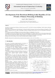 Processed petroleum oils mail / crude oil price, jan. Pdf Development Of The Petroleum Refining In The Republic Of Cote D Ivoire Primary Processing Of Refining