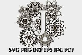 Download Letter J Mandala Svg Monogram Alphabet Svg Mandala Letter 818973 Cut Files Design Bundles