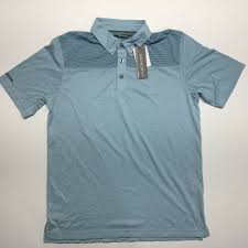Ashworth Mens Golf Polo Shirt Split Sea Glass Blue M