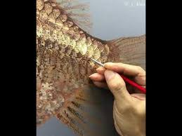 Bird Cleaning Crocodile Teeth Youtube Progress Youtube Fish Painting Fish Illustration Gold Leaf Painting