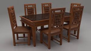 Maybe you would like to learn more about one of these? Woodway Solid Wood Six Seater Dining Set With 3d Model