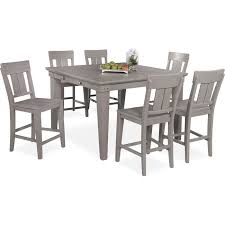 Free plans made possible by our sponsors. Dining Room Furniture New Haven Counter Height Dining Table And 6 Slat Back Stools Gray Counter Height Dining Table Furniture Stylish Dining Room