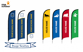 Check Out These Great Flag Banner Sample Designs For Your School S Sports Carnival Complete With House Names Logos And Col Outdoor Logos Banner Sample School