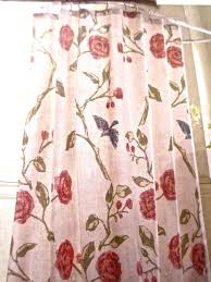 Threshold Blue Bird Shower Curtain Roses Red Tan Cotton Nature Botanical Shabby Bird Shower Curtain Fabric Shower Curtains Curtains