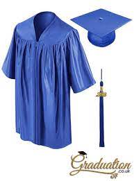 royal blue childs nursery preschool cap and gown graduation kindergarten 