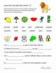 Words are listed in alphabetical order. Words That Begin With L Worksheet Education Com