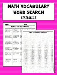 Statistics Vocabulary Word Search Vocabulary Words Math Vocabulary Words Math Vocabulary