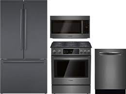 Bosch in kitchen und mehr. Bosch Boreradwmw8888 4 Piece Kitchen Appliances Package With French Door Refrigerator Gas Range Dishwasher And Over The Range Microwave In Black Stainless Steel