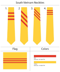Custom Necktie Template For South Vietnam Flag Inspired Design Custom Stripes Vietnam Flag South Vietnam Flag