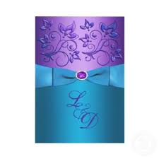 Purple Turquoise Floral Monogram Wedding Invite Zazzle Com Monogram Wedding Floral Wedding Invitations Turquoise Wedding